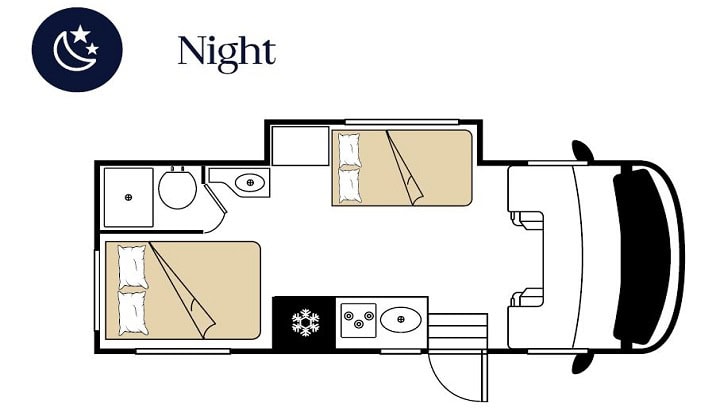 Camper/Roadbear/Type SVC 23-25/Grundriss Nacht