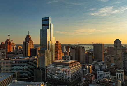 USA/Michigan/Detroit/Skyline Sunset