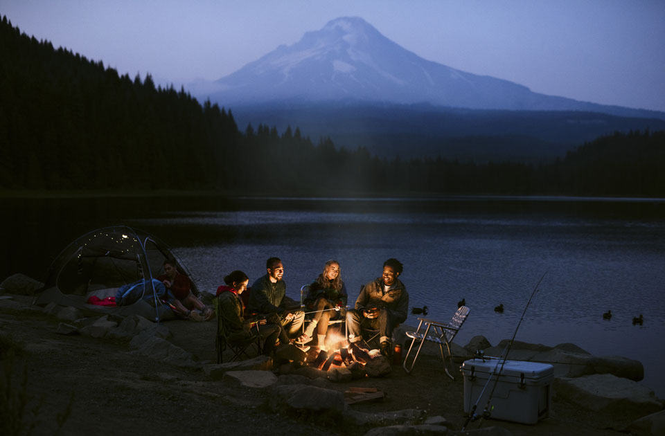 Campen am Trillium Lake, Oregon