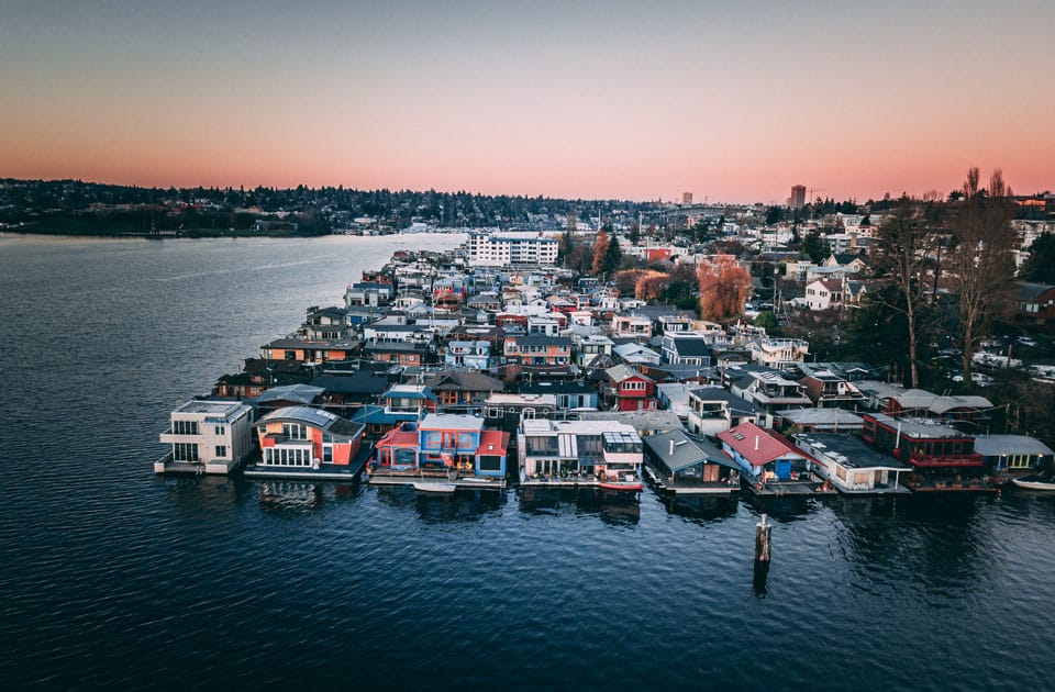 Schwimmende Häuser in Seattle