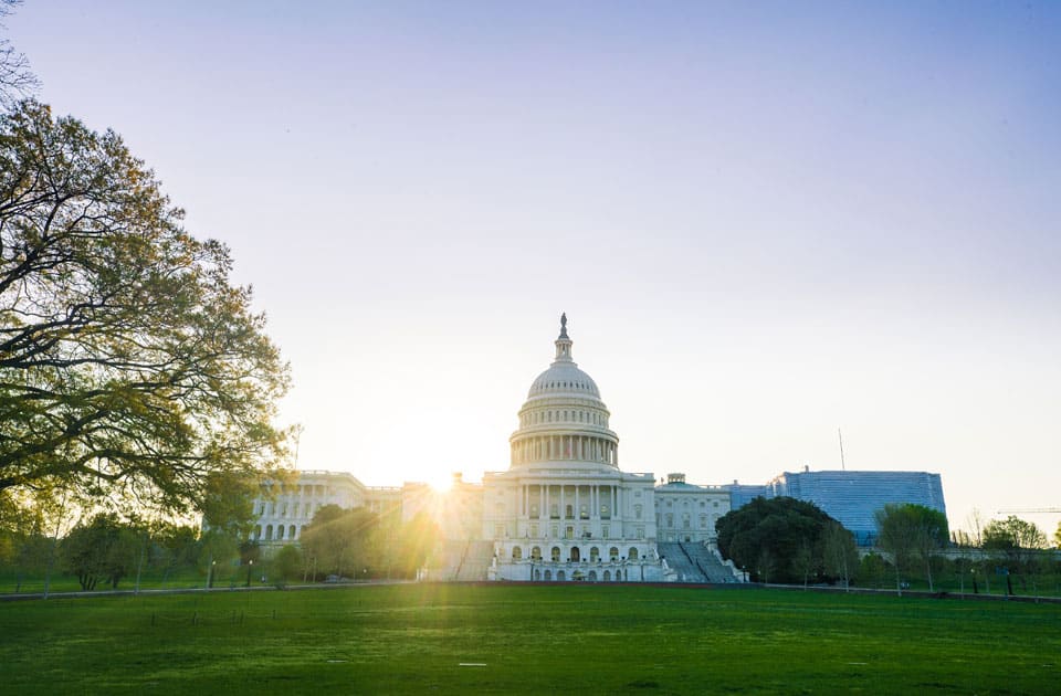 Sonnenaufgang hinter dem Capitol Washington D.C.