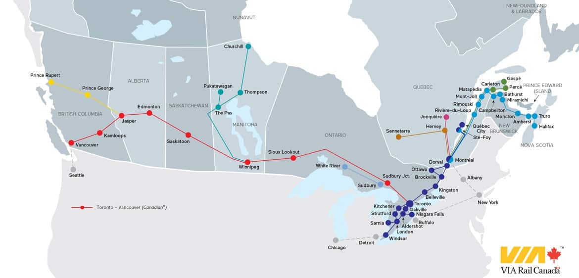 VIA-Rail-Canadian-Streckenplan